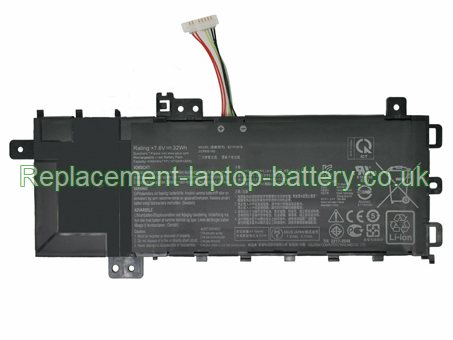 Replacement Laptop Battery for  32WH Long life ASUS X512DA, Vivobook 15 F512DA, X512FA, X512DK,  