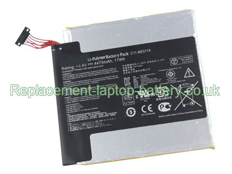 3.8V ASUS C11-ME571K Battery 17WH