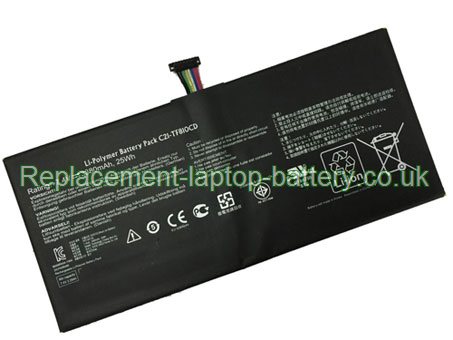 Replacement Laptop Battery for  25WH Long life ASUS C21-TF810CD, VivoTab TF810CD,  