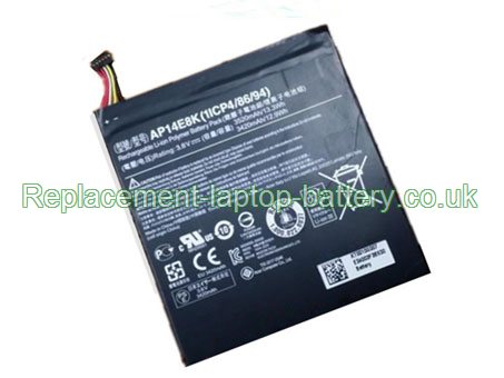 Replacement Laptop Battery for  3420mAh Long life ACER AP14E8K, Iconia One 7 B1-750,  