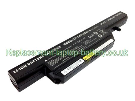 Replacement Laptop Battery for  4400mAh Long life CLEVO 6-87-C480S-4P42, C4500BAT-6, 6-87-E412S-4D7A, C4500Q,  