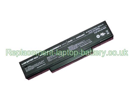 Replacement Laptop Battery for  4400mAh Long life CLEVO M660BAT-6, M660NBAT-6, M660, 6-87-M74JS-4W4,  