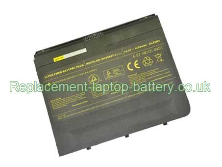 Replacement Laptop Battery for  4650mAh Long life CLEVO M980BAT-4, M980, 6-87-X810S-4X5, X8100,  