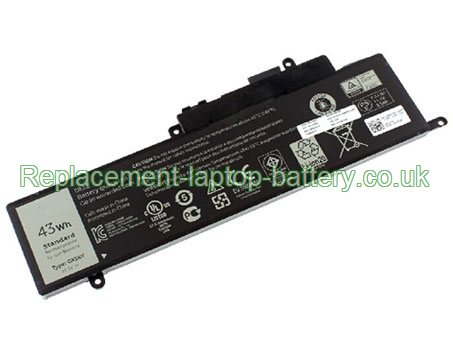 Replacement Laptop Battery for  43WH Long life Dell GK5KY, 0WF28, 4K8YH, Inspiron 13 7347,  