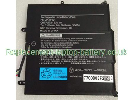 Replacement Laptop Battery for  33WH Long life NEC PC-VP-BP121,  
