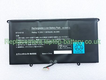 Replacement Laptop Battery for  3575mAh Long life EPSON BT3107-B, S510BAT-3,  