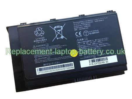 Replacement Laptop Battery for  6700mAh Long life FUJITSU FPCBP524, Celsius H780, CP22160-01, FPB0334,  