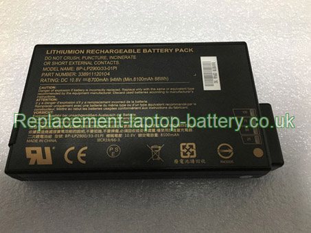 Replacement Laptop Battery for  8700mAh Long life GETAC BP-LP2900/33-01PI, V200, BP-LC2600/33-01SI, RS2020,  