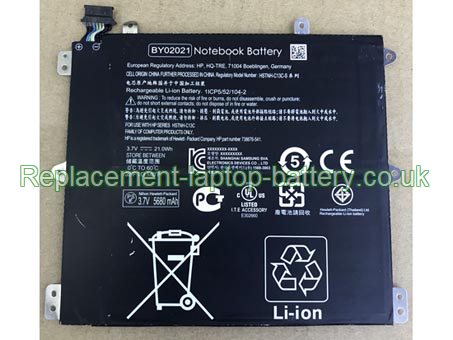 Replacement Laptop Battery for  21WH Long life HP BY02021, Slate 8 Plus, HSTNH-C13S-S, Slate 8 Pro,  