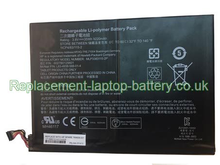 3.8V HP Pavilion X2 10-N000NA Battery 35WH