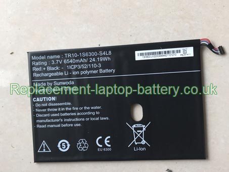 Replacement Laptop Battery for  6540mAh Long life HAIER TR10-1S6300-S4L8, C120, TR10-1S6300-T1T2, TR10-1S8100-S4L8,  
