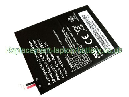 Replacement Laptop Battery for  8000mAh Long life MCNAIR MLP3576113-2P,  