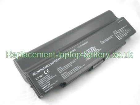 Replacement Laptop Battery for  10400mAh Long life SONY VGP-BPS9A, VGP-BPS9A/B, VGP-BPS9, VGP-BPS9/B,  