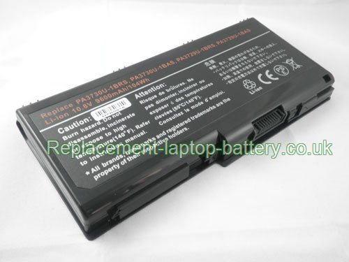Replacement Laptop Battery for  8800mAh Long life TOSHIBA Qosmio X505-Q850, PA3730U-1BRS, Satellite P500-025, PA3729U-1BRS,  
