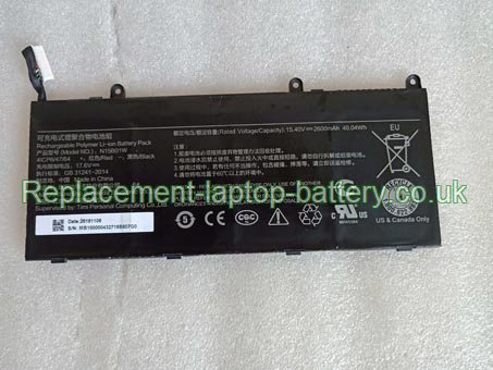 Replacement Laptop Battery for  2600mAh Long life XIAOMI N15B01W, Timi TM1802-AD, Mi Ruby 15.6 inch Series, Xiaomi Mi Notebook 15.6-inch Laptop,  